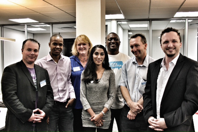 Richard McLennan, Sifiso Mazibuko, Alma Maxwell, Arthur C Van Wyk, Fred Felton and Mike Saunders with convenor, Nazareen Ebrahim