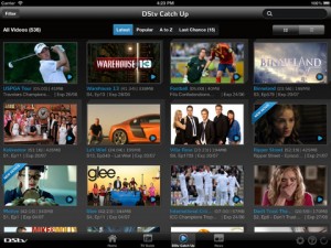 The DStv Catch Up feature available on DStv for iPad