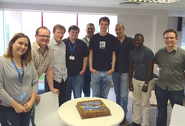The DStv Digital Media team with a SuperSport App Cake