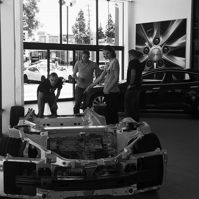 Inside the Tesla showroom